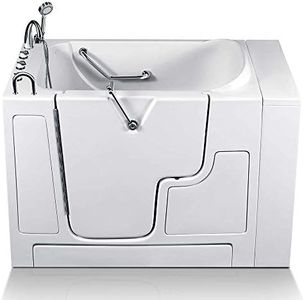 Walk-in Bathtub 32 in. x 52 in. Therapeutic Soaking Bathtub and Faucet Set (White) (Left Drain)