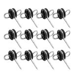 Vkinman 12 Pack Farm Electric Fence Wood Post Insulator Electric Fence Gate Handle Anchor Screw-in Insulator Black Fence Ring Post Wood Post Insulator for Electric Fence Wood Post