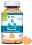 Herbion Naturals Taurine Gummies with Ginseng, L-Theanine, Vitamin C, B3, B6, & B12, helps Support Mental Clarity & Concentration*, Natural Peach Flavor, Gluten-Free, 60 Pectin Gummies, Made in USA.