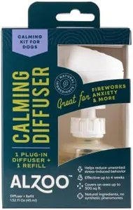 ALZOO Calming Diffuser Kit for Dogs, Includes 1 Plug-in Diffuser & 1 Refill, Helps Reduce Unwanted Stress-Induced Behavior, 100% Plant-Based Active Ingredients, Covers Up to 500 Sq. Ft, 1.52 Fl. Oz.