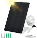 Solar Panel for Security Camera,5W USB Solar Panel for Cameras DC 5V,Camera Solar Panel Charger Micro USB & USB-C & DC,IP65 Waterproof USB Solar Panel Charger for Camera with 360°Adjustable Mounting