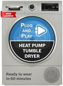 Bosch 10 kg Fully Automatic Front Load heat Pump Tumble Dryer | 100% Drying, 0% Effort | 5 Drying Options | Reduces 99.9% Allergens | Ready-to-Wear No Crease (2026 model, WQG2520XIN, Silver Inox)