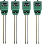 iPower 4-Pack, 3-in-1 Soil Moisture/Light/pH Tester Plant Care Kit for Home, Garden, Lawn, Farm, Indoor & Outdoor Use, Square, 3 in 1 Meter, Green