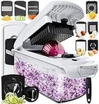 Fullstar Vegetable Chopper Dicer Mandoline Slicer - Food Chopper Vegetable Spiralizer Vegetable Slicer - Onion Chopper Salad Chopper Veggie Chopper Vegetable Cutter Food Slicer 11 Blades