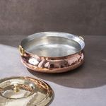 P-TAL Copper Hammered Lagaan Tin Coated with Lid 100% Pure Copper Degchi for Cooking 6kgs Biryani Handi Ptal Brass Utensils for Kitchen