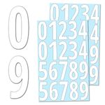 200 Pieces, 75mm - Number Stickers, Waterproof Vinyl Stick On Numbers - White