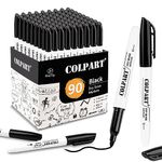 colpart Dry Erase Markers Fine Tip - Pack Of 90 Black Whiteboard Markers Bulk With Low Odor White Board Markers Dry Erase For School, Office, Home, Work On White Board & Calendar, Refrigerator