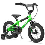 AVASTA 14 Inch Little Kids Bike for 3 4 5 Years Old Boys Girls Beiginner Riders BMX Style Bicycle with Bell and Stabilisers, Green