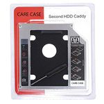 CARECASE® Universal 9.5mm SATA to SATA 2nd SSD HDD Hard Drive Caddy Adapter Tray Enclosures Compatible with DELL, HP, Lenovo ThinkPad, ACER Gateway, ASUS, Sony, Samsung, MSI, Laptop (for SSD and HDD)