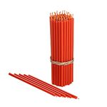 Danilovo Pure Beeswax Candles - No-Drip, Smoke-Less, Tall, Thin Taper Candles – Decorative Candles for Church Prayer, Decor or Birthday Candles – Honey Scented Candles – 16.3 cm x 6 mm (Orange, 50pcs)