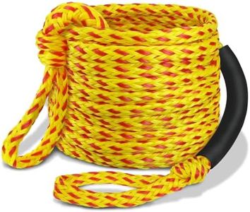 Boat Tow Rope 6K 60ft, Towable Floating Ropes for Water Ski Skiing Tubing Tubes Boating Wakeboard Towing Pull Thick Wakesurf Inflatables Tough Sports Line Watersports Kneeboard Surfboard Accessories