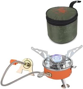 BISONBERG Camping Gas Stove Lightweight Folding Furnace Outdoor Metal Camping Stove For Picnic Cooking Gas Burners Folding Stove With Storage Bag - Stainless Steel A2