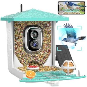 Smart Bird Feeder Camera, AI Recognition and Solar Powered, Auto Capture & Notity, Bird Video & Motion Detection Camera, Ideal Bird Watching Gifts for Bird Lover (Tiffany Blue)