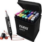 YARIX Colouring Pens 40 Pens, Marker Pens,Colouring Pens for adults,Colours Permanent Marker Pens Set, Alcohol Markers Calligraphy, Anime & Manga Design, Art Pens.Graphic Markers Pens for Drawing,