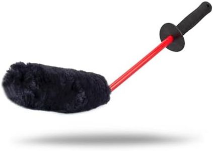 Maxshine Ultimate Wool Wheel Brush for Car Detailing, Black, Length 19 inch, 45-Degree Angle