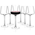 Luxbe - Crystal Wine Glasses Set 6, Red White Wine Large Glasses - 100% Lead-Free Glass - Pinot Noir - Burgundy - Bordeaux - 600ml