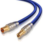 12.5m HDTV Antenna Cable TV Aerial Cable Premium Freeview Coaxial Cable Connectors: Coax Male to Coax Female For UHF/RF TVs IBRA Blue Gold(Male to Female Cable)