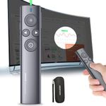 Norwii Presentation Clicker with Digital Pointer for TV LED LCD Screen, Presentation Remote, Slide Clicker, Wireless Presenter with Highlight, Magnify, Mouse Left Click - N95s Pro 32G (Green Light)