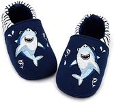 LAFEGEN Baby Boy Girl Walking Shoes Non Slip Soft Sole Infant Toddler Slipper Newborn Moccasins First Walker House Crib Sneaker Shoes, 06 Shark, 18-24 Months Toddler