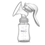 BabyGo Silicone Manual Breast Pump ,Baby Milk Pump, Soft & Gentle - Manual - BPA Free (150 ML)