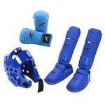 Oshhni Taekwondo Sparring Gear Set Boxing Helmet Training Exercise Boxing Equipment Gloves Boxing Headgear for Karate MMA Taekwondo, Blue S