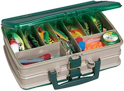 Plano Unisex-Adult Double-Sided 20 Compartments Satchel Tackle Box 112000, Sandstone & Green, 1