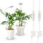 SANSI Grow Lights for Indoor Plants, Pot Clip LED Plant Light for Growing Full Spectrum, Plant Growing Lamp with 4-Level Dimmable, Auto On Off 3 6 12 Hrs Timer for Pot Plants, White 10W 2-Pack