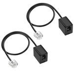 MEIRIYFA RJ11 Phone Jack to RJ45 Ethernet Converter Cable RJ45 8P4C Male to RJ11 6P4C Female Telephone Adapter Wire Cord for Landline Telephone Service (2 Pack)