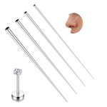 Finrezio 14G/16G/18G/20G Piercing Taper Insertion Tool ASTM F136 Titanium Piercing Threader Tool for Threaded Push In Threadless Labret Tragus Helix Conch Piercing Jewelry Cartilage Earring Lip Nose Studs Piercing Changing Stretching Kit Assistant Tool