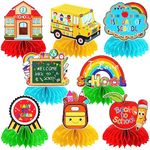 JULMELON Back To School Decorations Honeycomb Centerpiece, 8 PCS Welcome Back To School Supplies for Classroom First Day of School Table Toppers Decor for Teacher Party Favors