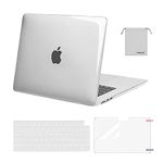 MOSISO Compatible with MacBook Air 15 inch Case 2023 2024 Release M3 A3114 M2 A2941 with Liquid Retina Display&Touch ID, Plastic Hard Shell&Keyboard Cover&Screen Protector&Storage Bag, Crystal Clear