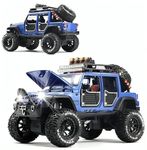 Umadiya® Big Size Jeep Wrangler Rubicon Alloy Pickup 1:24 Scale Model Car Exclusive Alloy Metal Car Die-cast Car Pullback Toy car with Sound & Light Music Best Gifts Toys Kids【Colors as Per Stock】