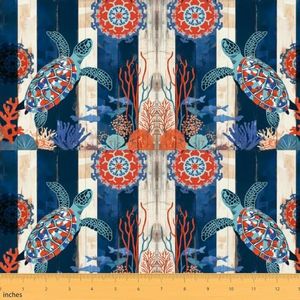 Erosebridal Marine Bohemian Fabric by The Yard Turtle Decor for Kids Men