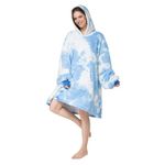 LONENESSL Oversized Blanket Hoodie Women Men, Sherpa Fleece Snuggle Hoodie Blanket, Fluffy Cozy Wearable Hooded Blanket for Adult,Warm Sweater Blanket,Gifts for Women,One Size, 80x100cm(Light Blue)