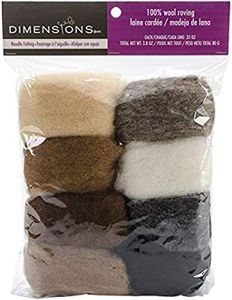 Dimensions Needlecrafts Natural Earth Tone Wool Roving for Needle Felting, 8 Pack, 80g