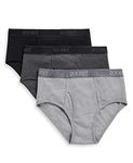 2(x)ist Men's Essential Cotton Fly Front Briefs Pack of 3 Underwear (Pack of 3), Black/Grey/Anthracite Heather, 48 cm