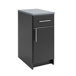 Prepac Elite 16" Storage Cabinet, Black Storage Cabinet, Base Cabinet, Bathroom Cabinet with 1 Drawer and Adjustable Shelf 24" D x 16" W x 36" H, BED-1636