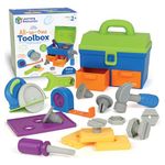 Learning Resources New Sprouts All-in-One Toolbox, Toys for 2 Year Old Boy or Girl, 18 Pieces, Chunky Pretend Play Tools for Toddlers With Carry Box