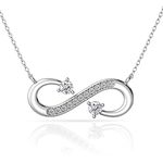 Verozi 925 Sterling Silver Infinity Pendant for Women with Link Chain, Swiss Zirconia Necklace, Jewellery Gifts for Women & Girls, With Certificate of Authenticity & 925 Stamp, 6 Month Warranty*