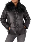 Urban Republic Women's Juniors Puffer Poly Polyfill Jacket, Black, L