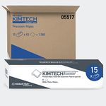 KIMBERLY-CLARK PROFESSIONAL Kimtech™ Science Precision Wipes (05517), 2-Ply, White, 15 Pop-Up Boxes / Case, 92 Sheets / Box, 1,380 Sheets / Case