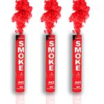 EXCLUSIVE ONLINE Pack of 3 Party Ring Pull Handheld Daytime Smoke for Paintball, Weddings, Photoshoots & Special Effects (Red)