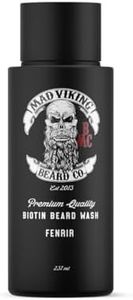 Mad Viking Fenrir Biotin Beard Wash - Moisturizing Cleanse - Grow a Healthy Beard - Made with Premium Ingredients to Fight Itch & Dandruff - Bourbon, Neroli, Rum & Tobacco Scent, Made in the USA - 8oz