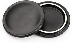 Black Ceramic Coffee Mug Lids, 2 Pi