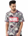 Veirdo® Original Marvel Avengers Typography Printed Oversized T Shirts for Men, Half Sleeves Baggy T Shirts for Men, Drop Shoulder Cotton Loose T Shirts for Men & Boys (L)