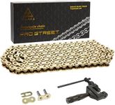 HILAKE 420 Motorcycle Chain 132 Links Non O-Ring with Connecting Master Link and Chain Breaker Heavy Duty Drive Chain for Motorcycle Bicycle Go Kart Mini Trail Bike