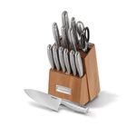 Cuisinart 15-Piece Japanese Knife Block Set, Stainless Steel, Hand Hammered Finish (HHC-15AMC)