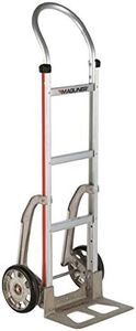 Magliner HMK111AA15 Aluminum Hand Truck, Horizontal Loop Handle, 14" x 7-1/2" Aluminum Diecast Nose Plate, 500 lb Capacity