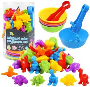 LIV&LOVE Colour Sorting and Counting Figurines, Role Play, Toddler 3 4 5 6 Old Preschool Matching Learning Educational Game Toy ((Dinosaurs)