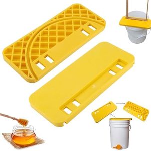 CYSFETENA Honey Uncapping Tool Tank Holder, Honey Harvesting Equipment, Easy Clean Honey Uncapping Tank Bucket Scraper for Beekeeping Hive Frames Cleaning, Fit All 5 or 6 Gallon Bucket